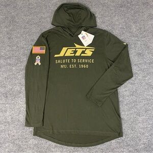 Nike On Field New York Jets Salute To Service 2025 Mens Large Hoodie NWT